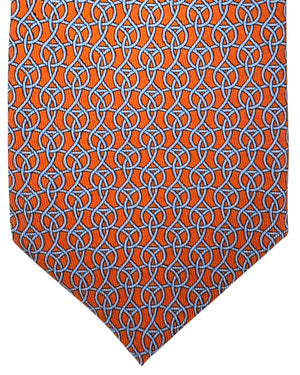 Salvatore Ferragamo Tie Orange Interlocking Gancini
