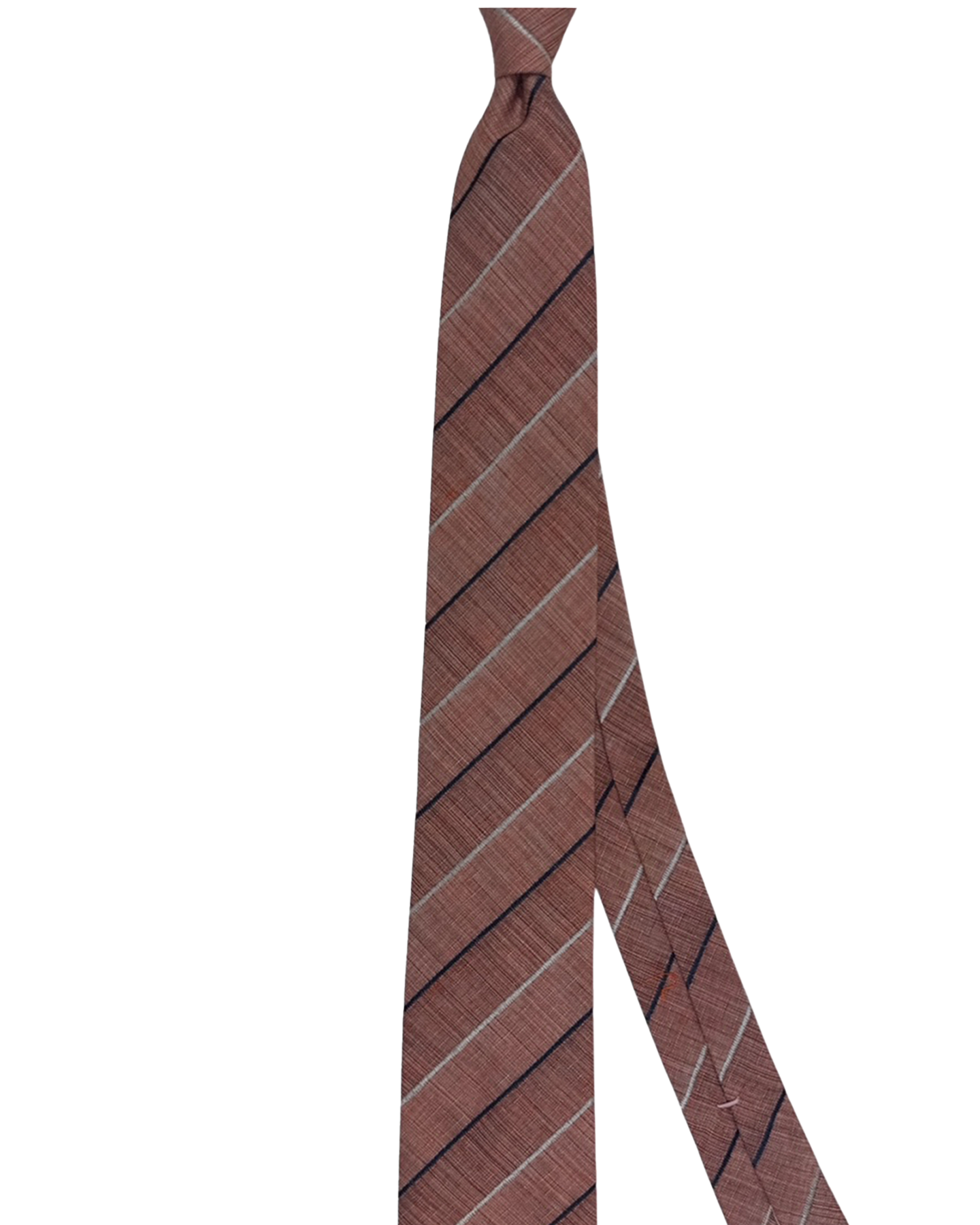 Luigi Borrelli Silk Tie Brick Red Stripes SALE