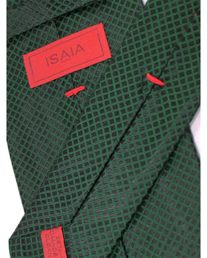 Isaia Silk Tie Green Midnight Blue Design FINAL SALE