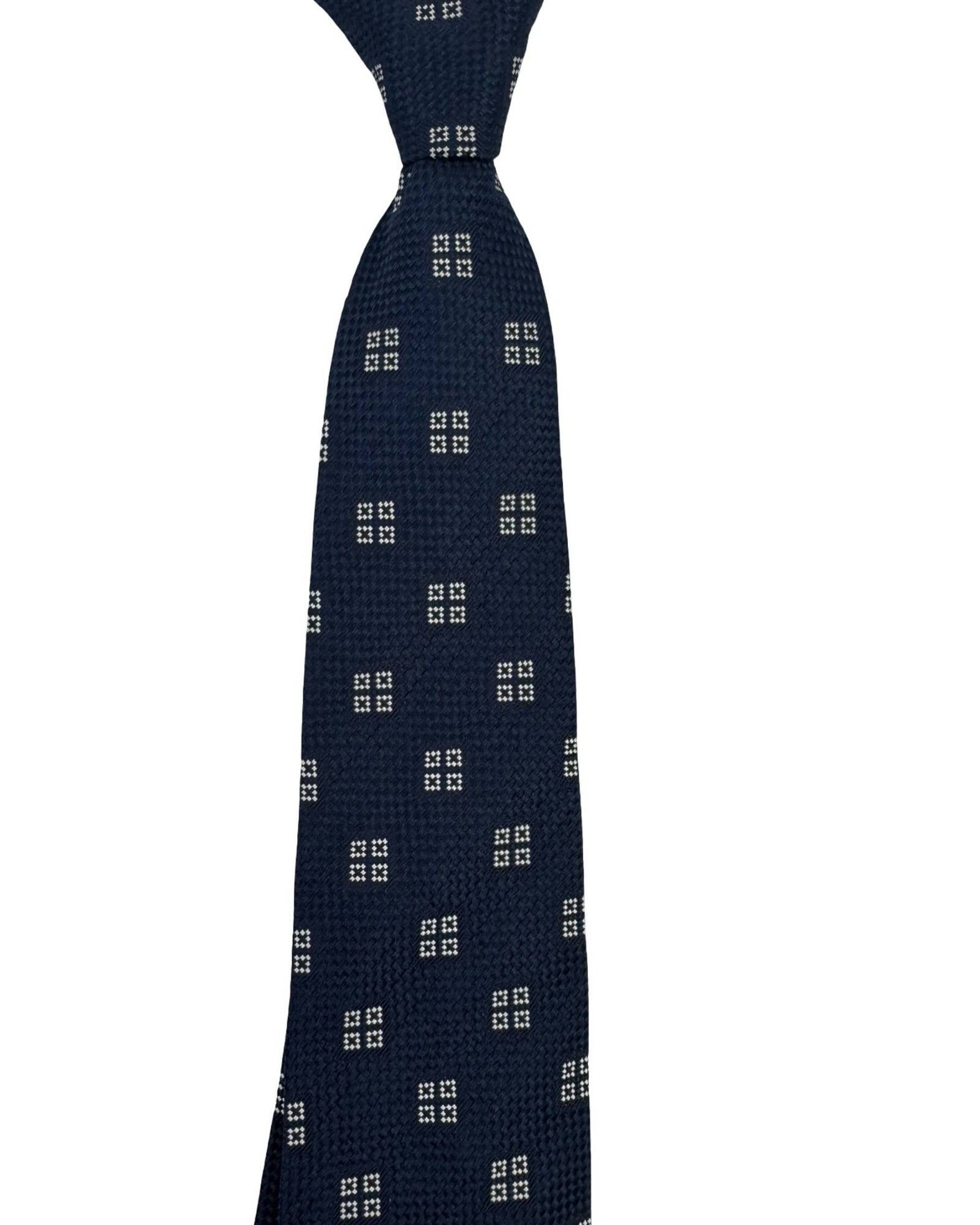Giampaolo Tie Dark Blue White Mini Squares