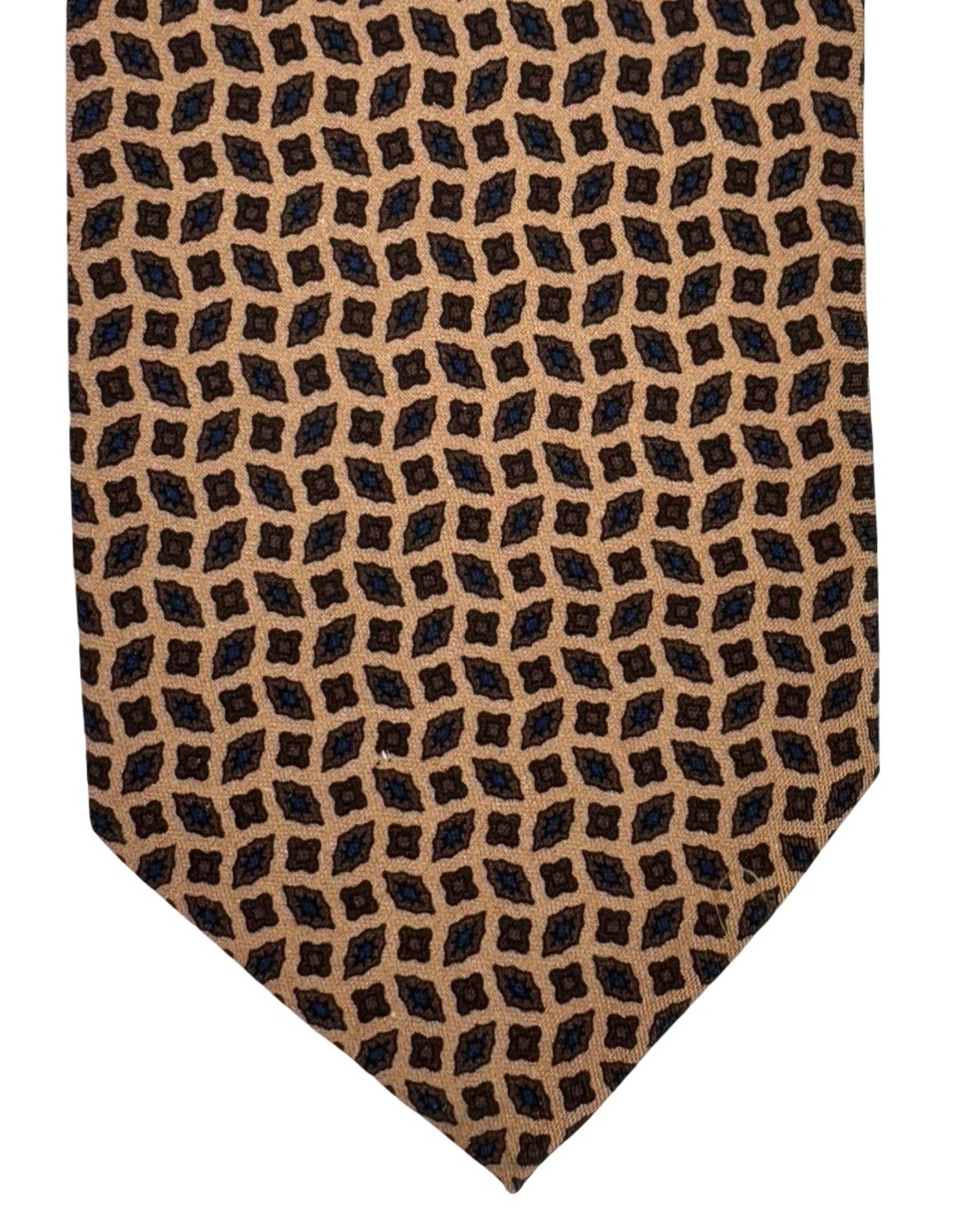 Giampaolo Tie Beige Black Brown Geometric