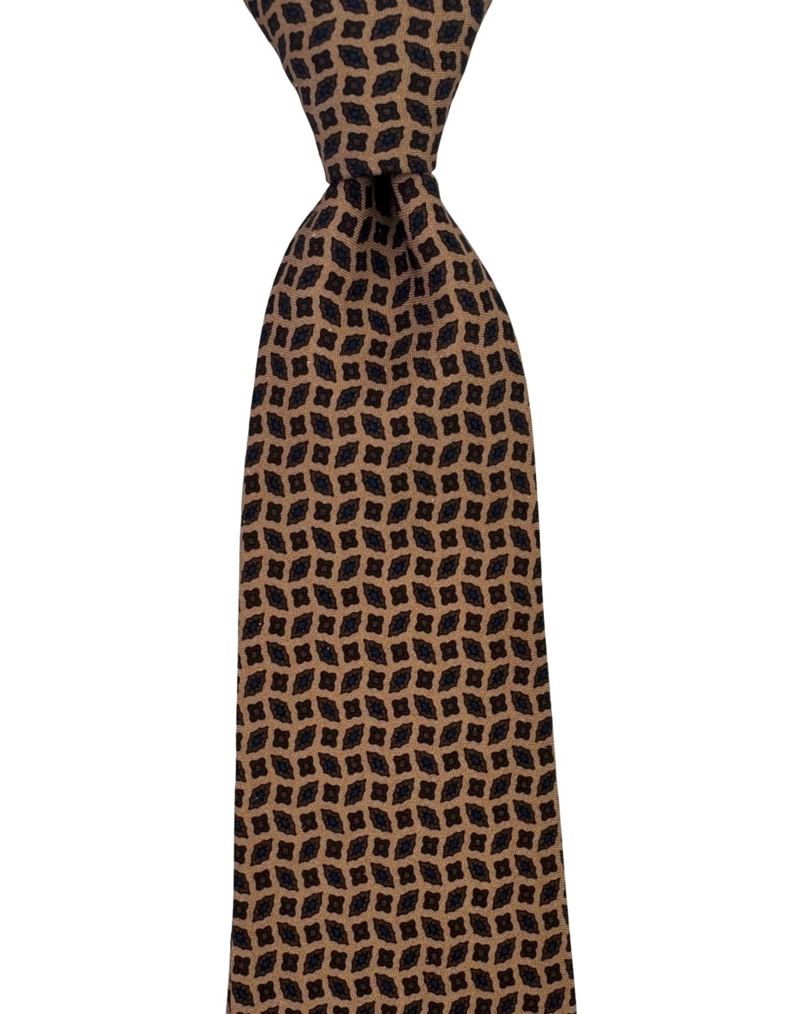 Giampaolo Tie Beige Black Brown Geometric