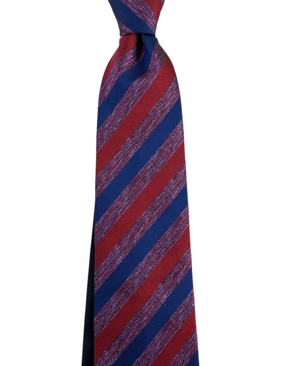 Missoni Tie Purple Royal Blue Rust Brown Stripes