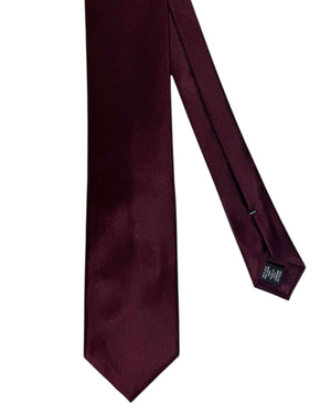 Ermenegildo Zegna Silk Tie Solid Bordeaux