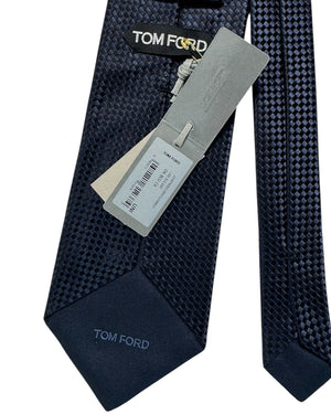 Tom Ford Tie Navy Woven  - Wide Necktie