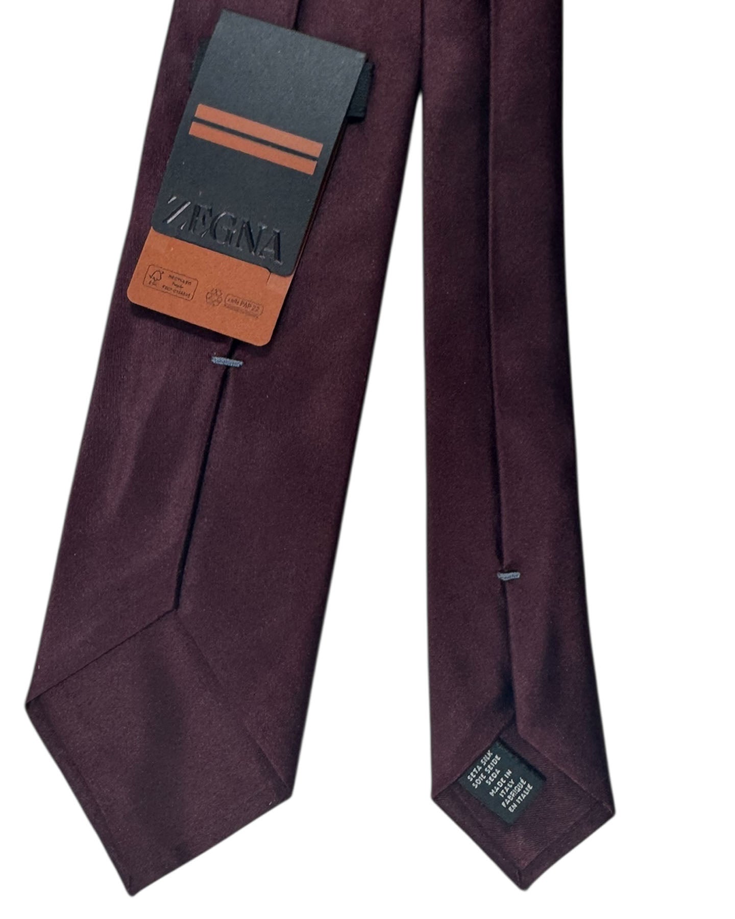 Ermenegildo Zegna Silk Tie Solid Bordeaux