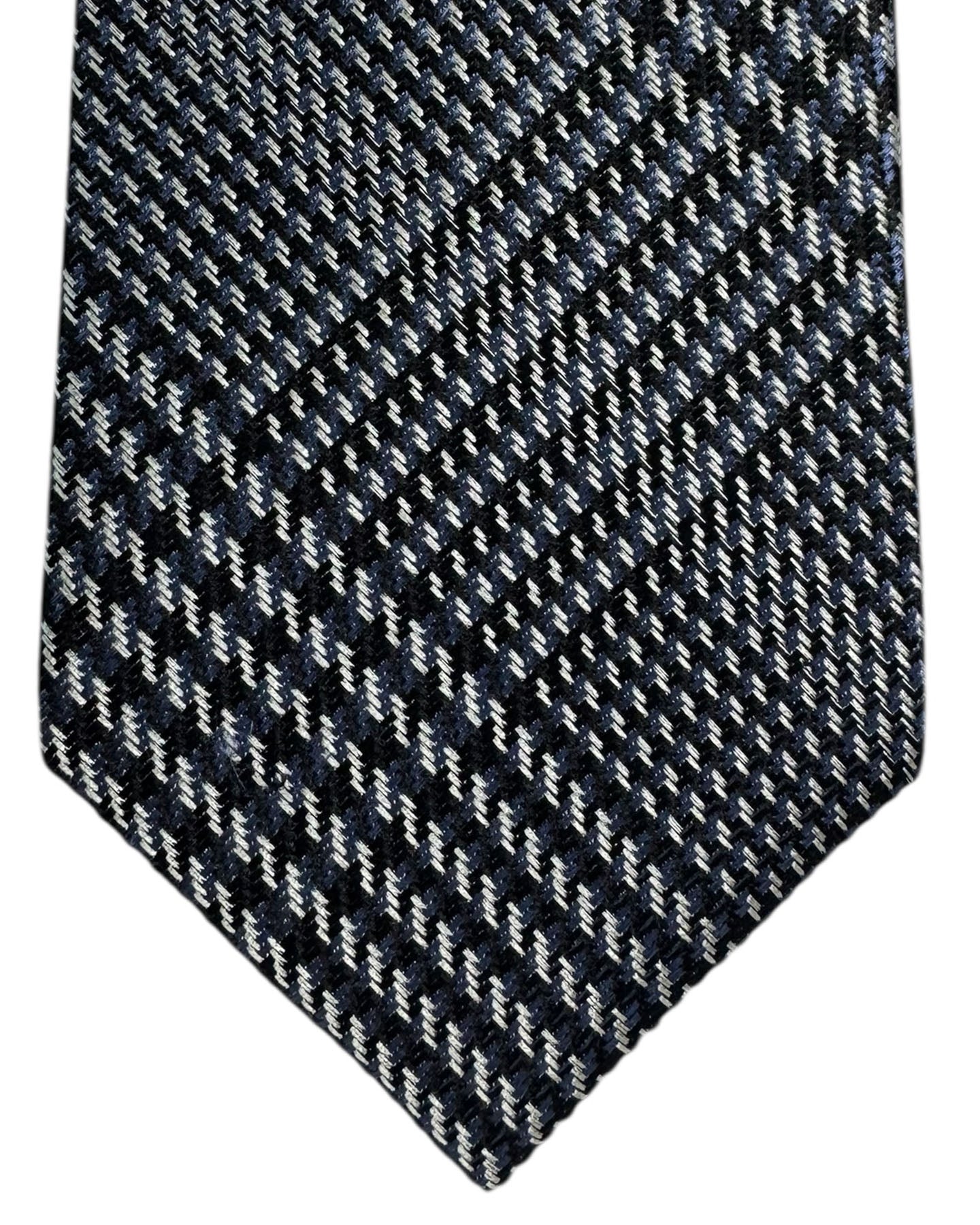 Tom Ford Tie Black Gray Plaid Check - Wide Necktie