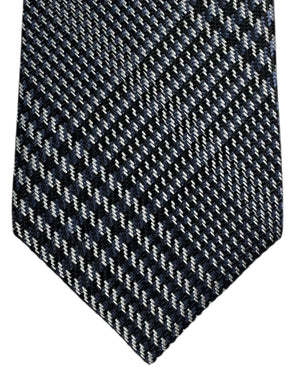 Tom Ford Tie Black Gray Plaid Check - Wide Necktie