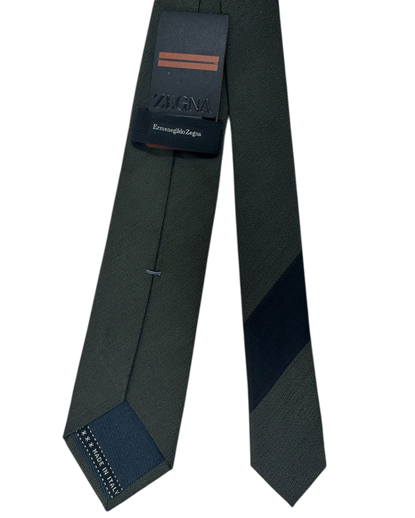Ermenegildo Zegna Silk Tie Forest Green Narrow Cut - 2025 Collection