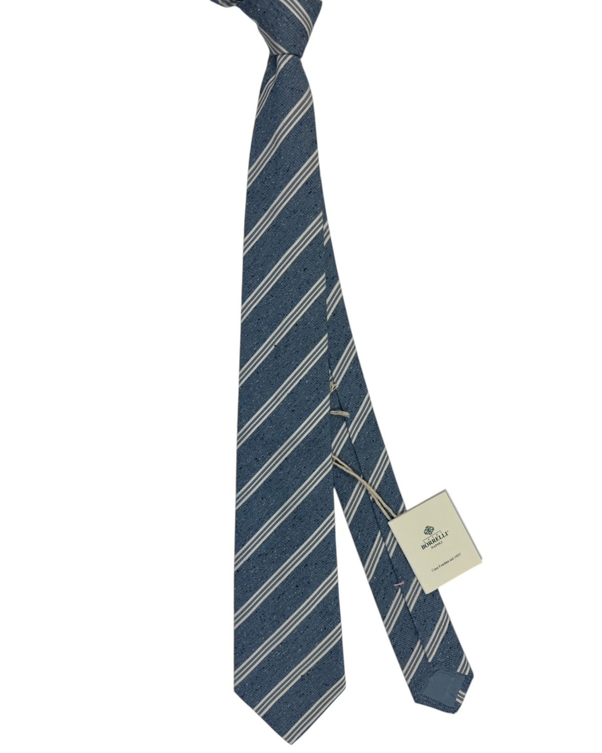 Luigi Borrelli Silk Tie Dark Blue Stripes