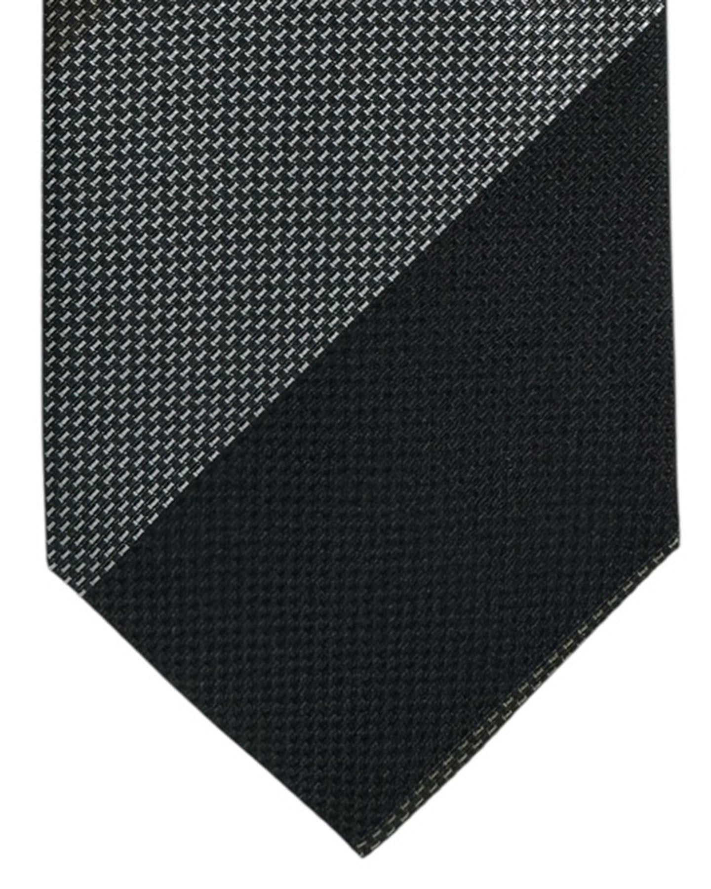 Missoni Tie  Black, Taupe-Olive & Gray Stripes