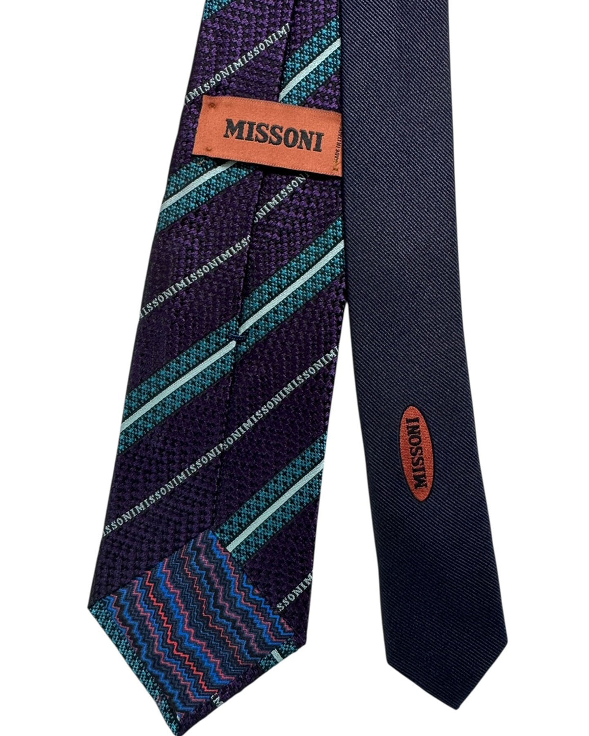 Missoni Tie  Purple & Teal Stripe