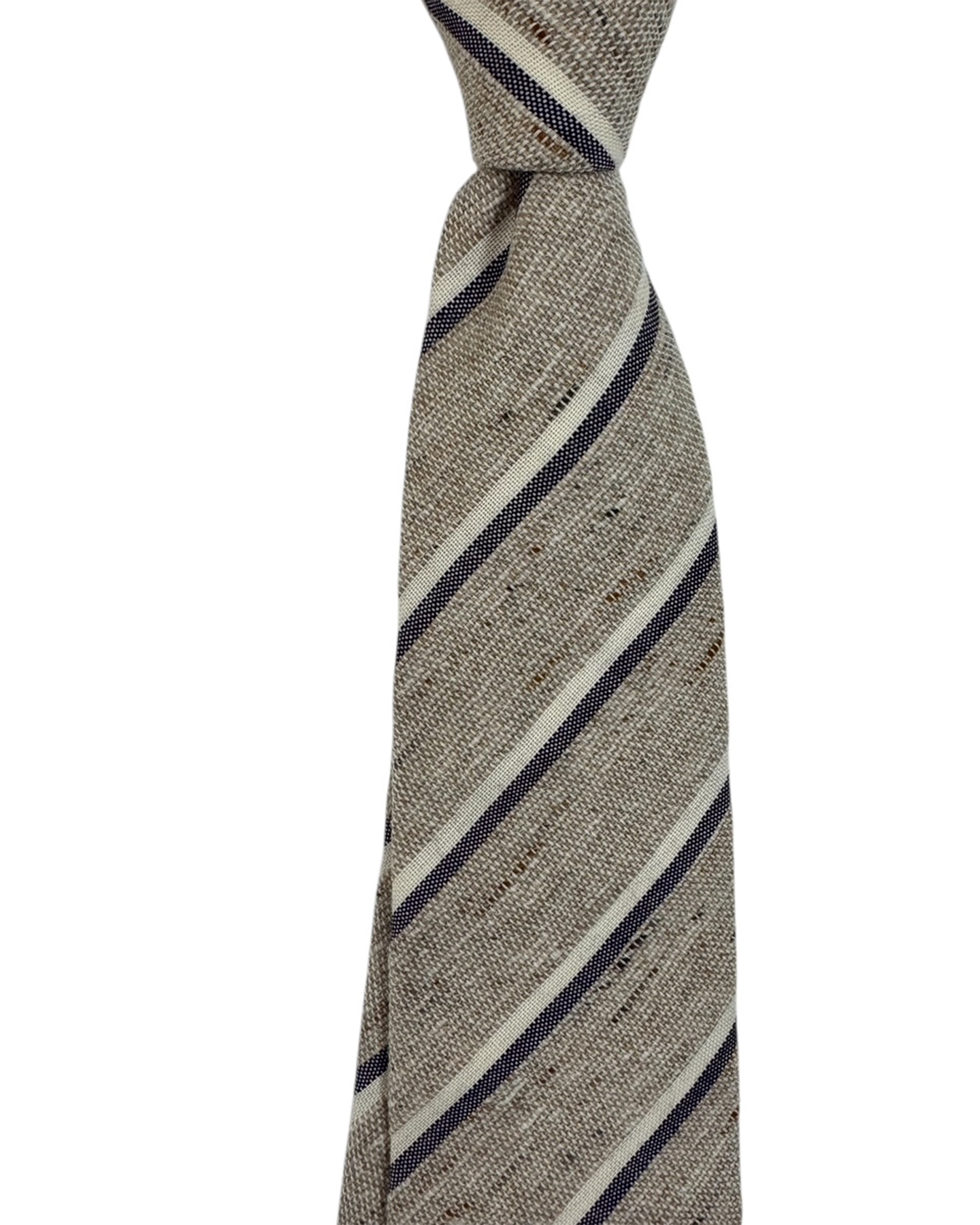 Luigi Borrelli Silk Tie Oatmeal Stripes