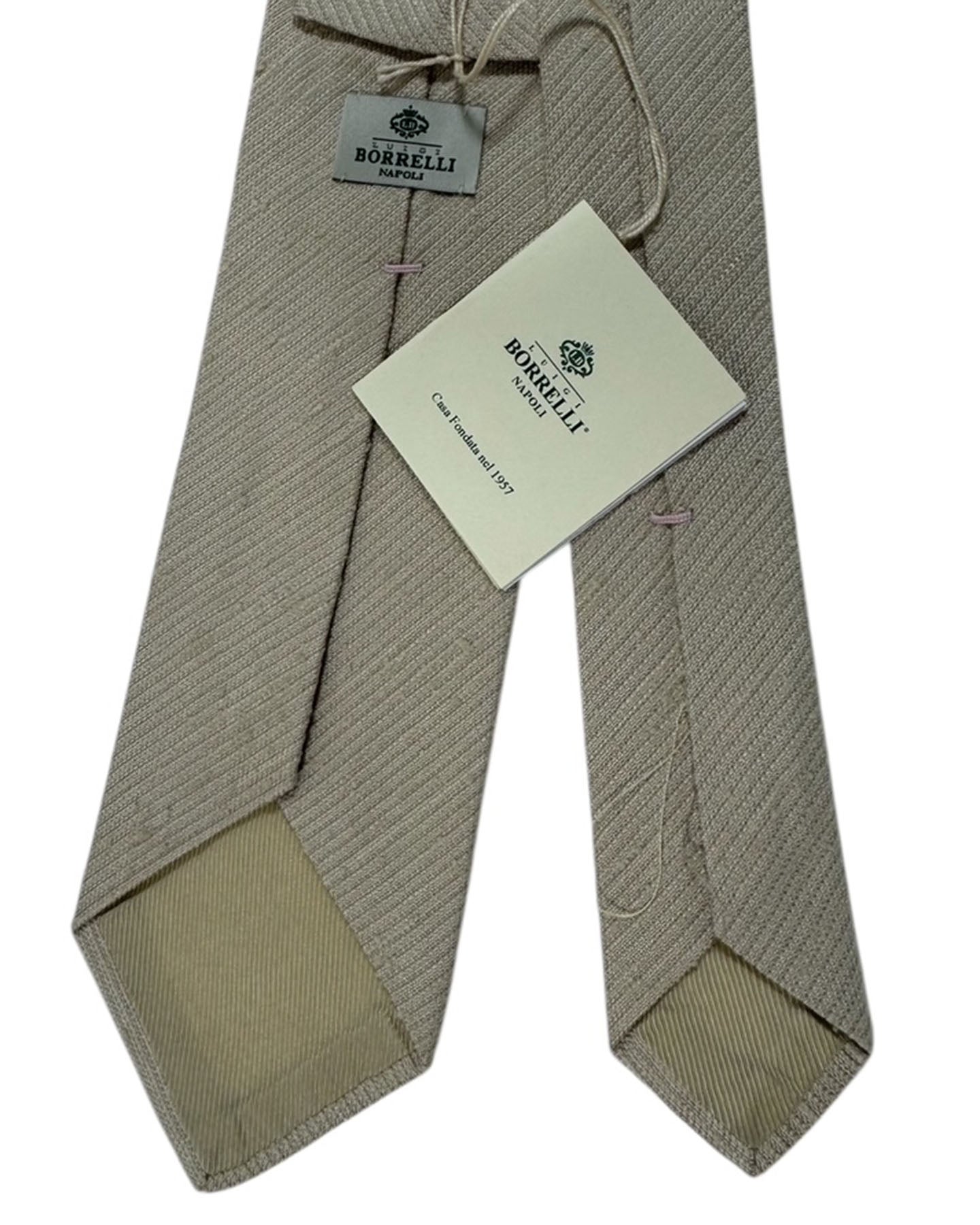 Luigi Borrelli Silk Tie Beige Pattern FINAL SALE