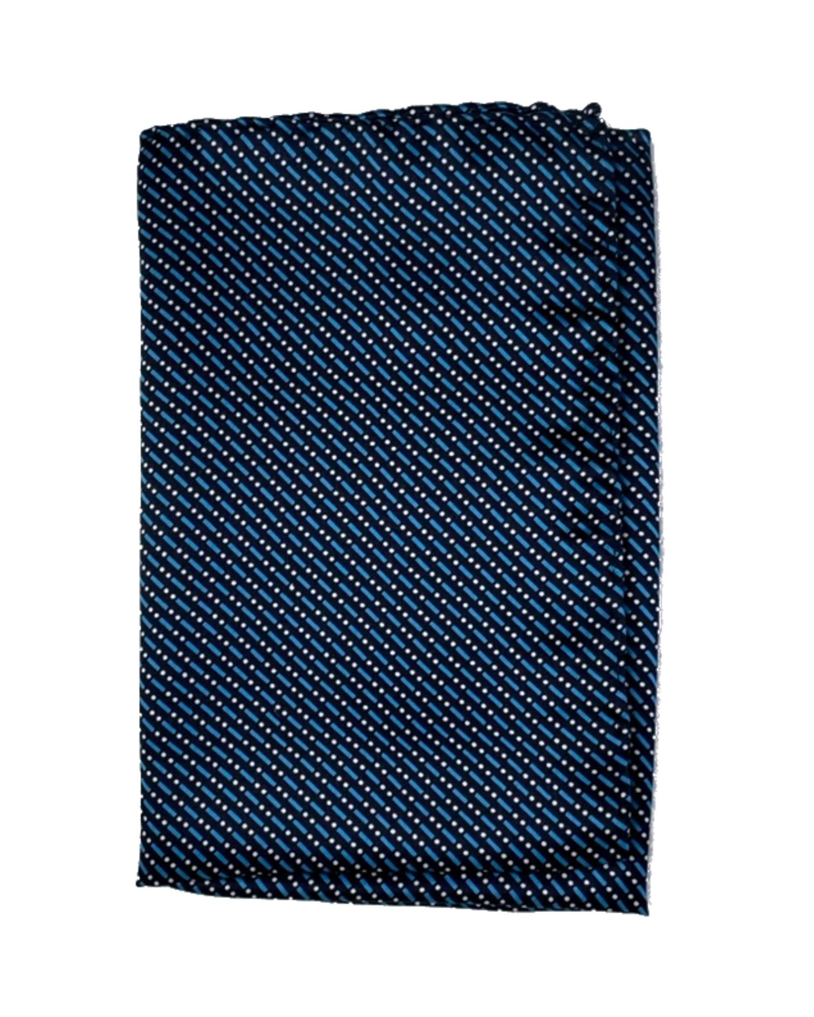 Vitaliano Pancaldi Silk Pocket Square Black Blue Silver