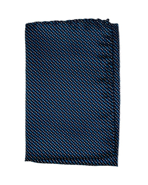 Vitaliano Pancaldi Silk Pocket Square Black Blue Silver