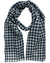 Agnona Scarf Black Blue Plaid Check - Luxury Linen Cashmere Silk Shawl