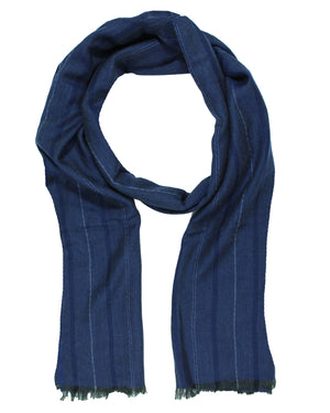 Agnona Scarf Dark Blue Stripe