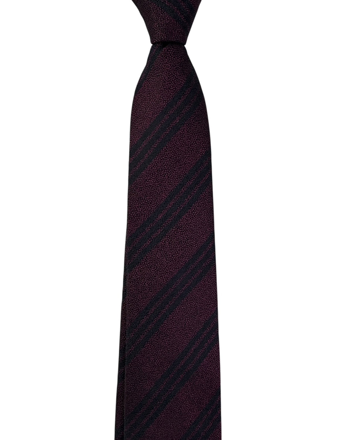 Armani Tie Bordeaux Black Textured Stripes