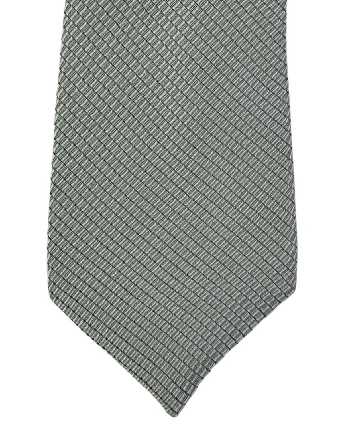 Armani Necktie Silver With Diamond Weave