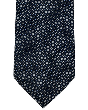 Armani Tie Navy Diamond Grid Microprint