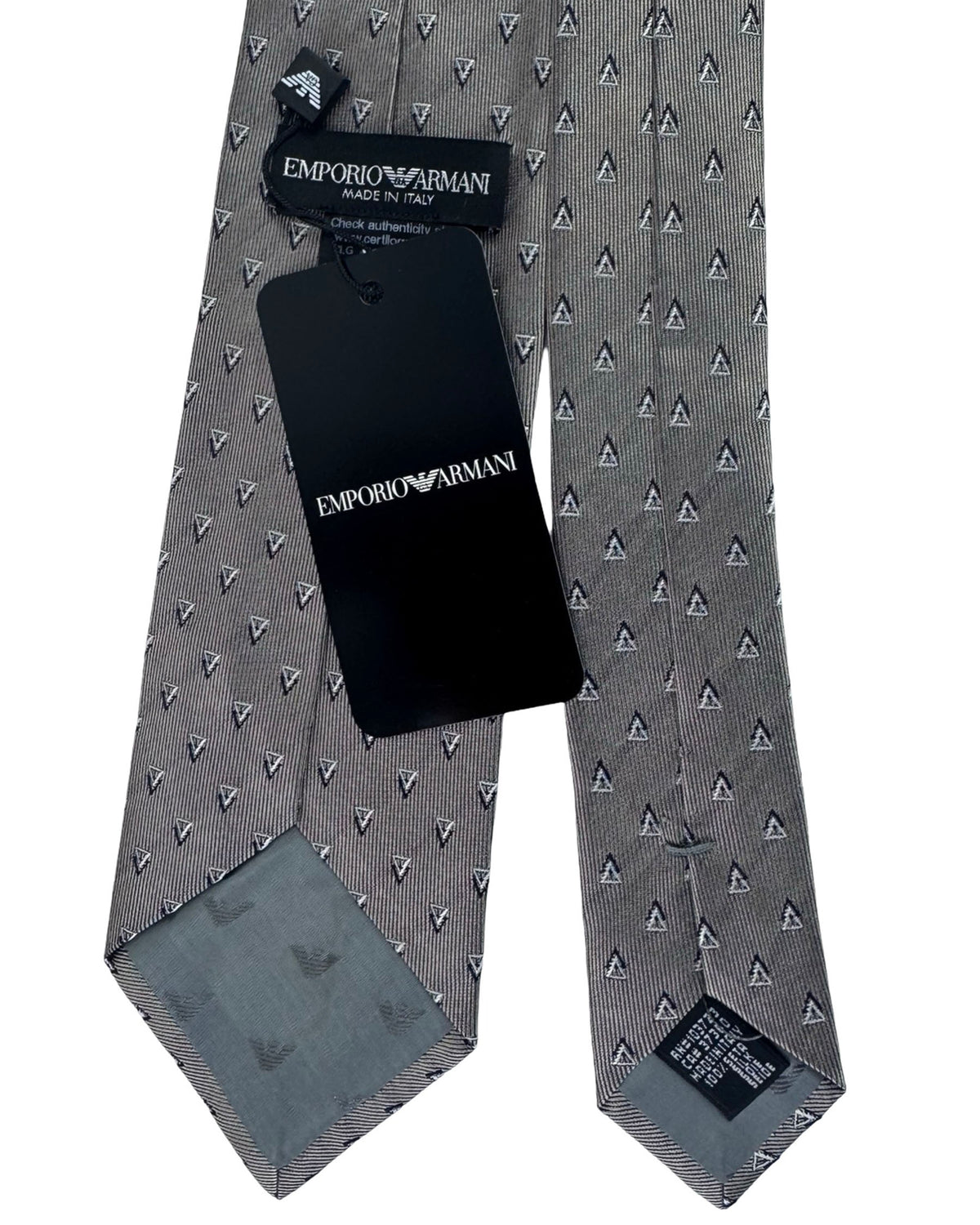 Emporio Armani Tie Metal Gray Micro Triangle Pattern