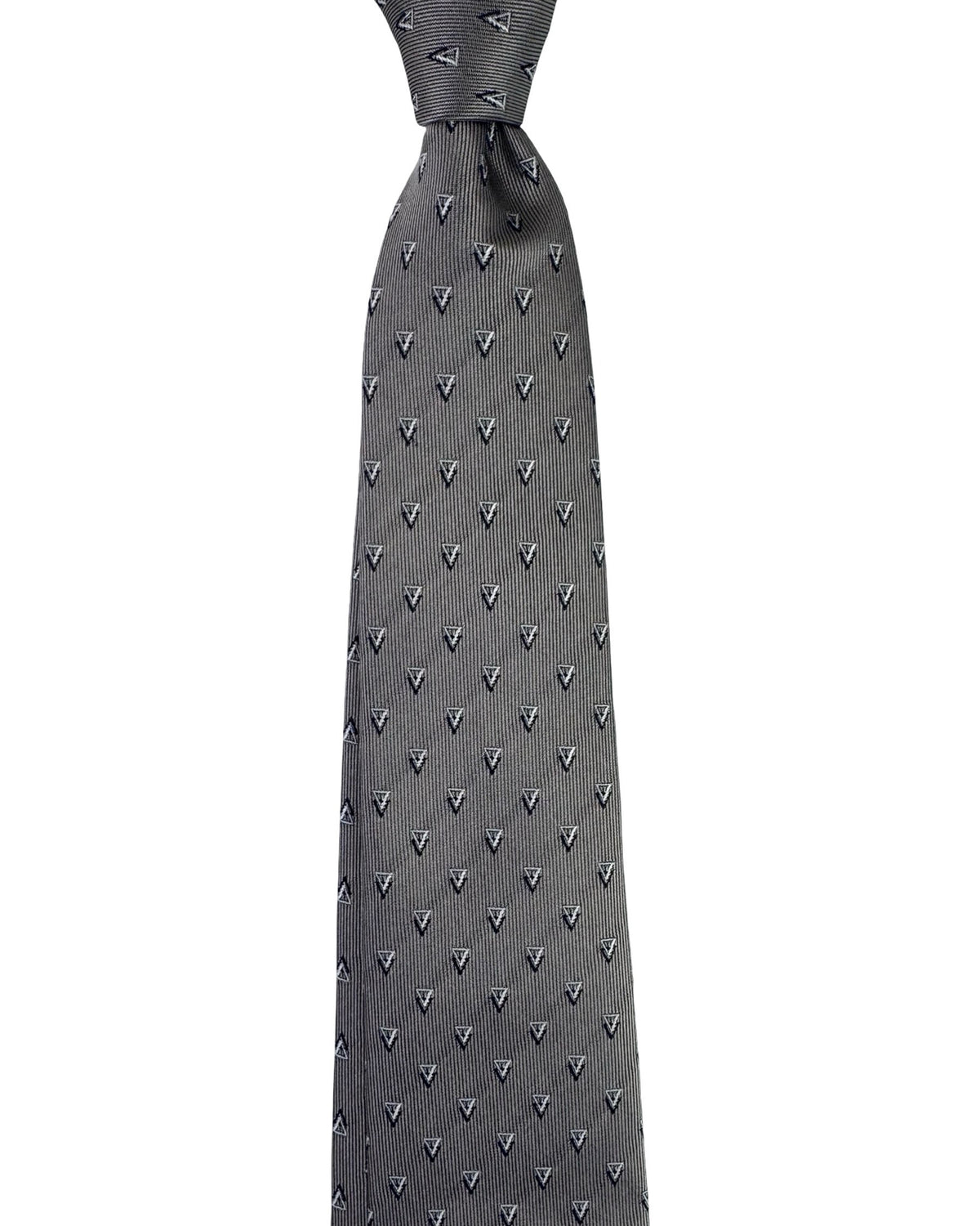 Emporio Armani Tie Taupe- Gray Micro Triangle Pattern