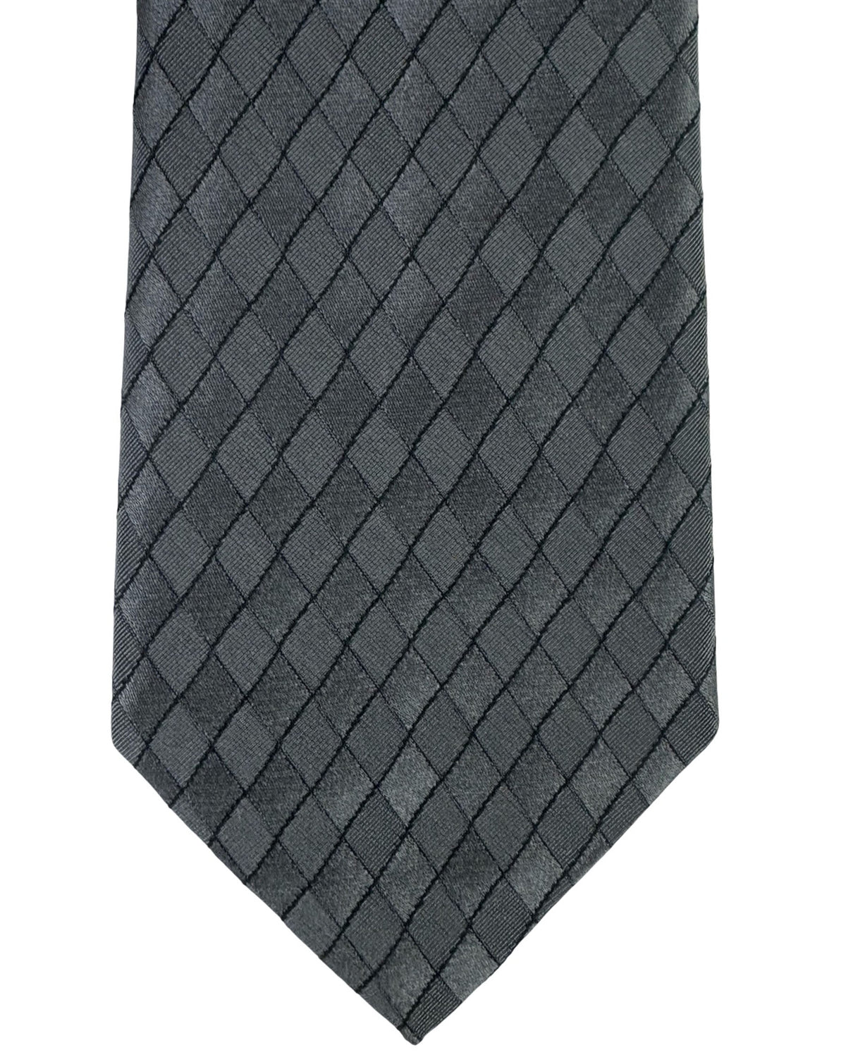 Emporio Armani Tie Gray Diamond Grid Pattern
