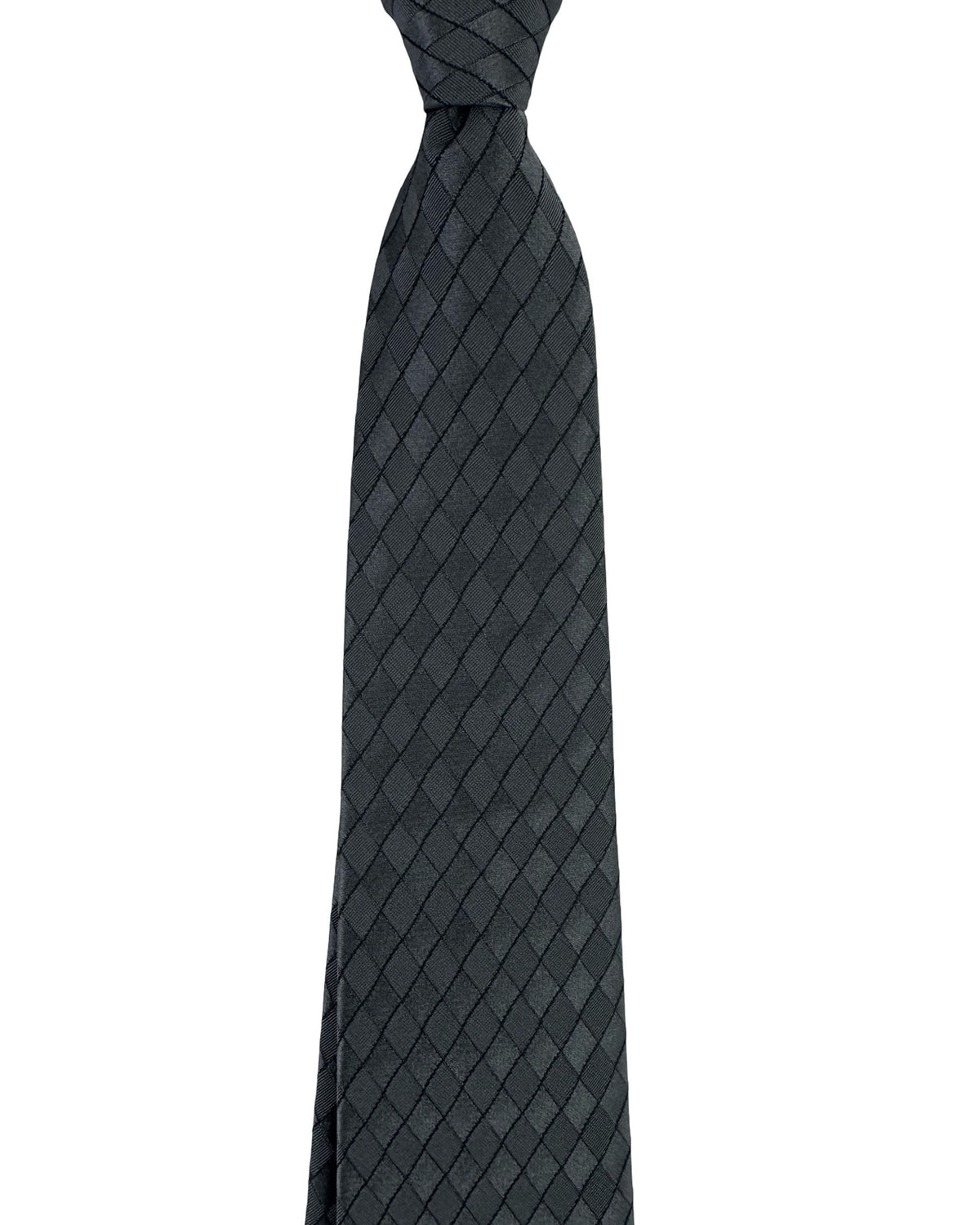 Armani Tie Gray Diamond Grid Pattern