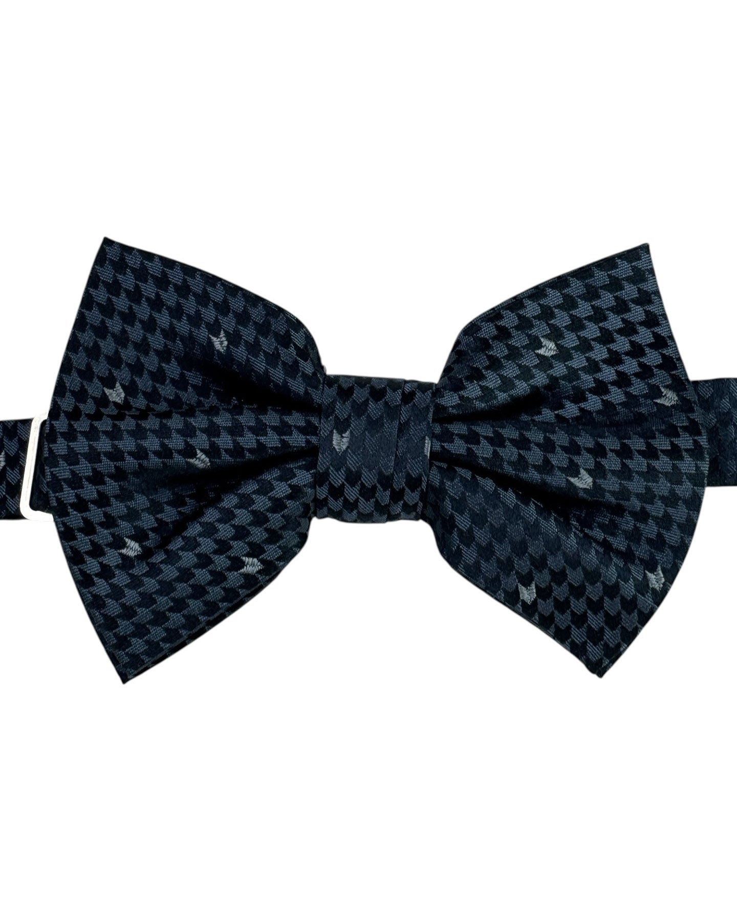Armani Silk Bow Tie Gray Houndstooth