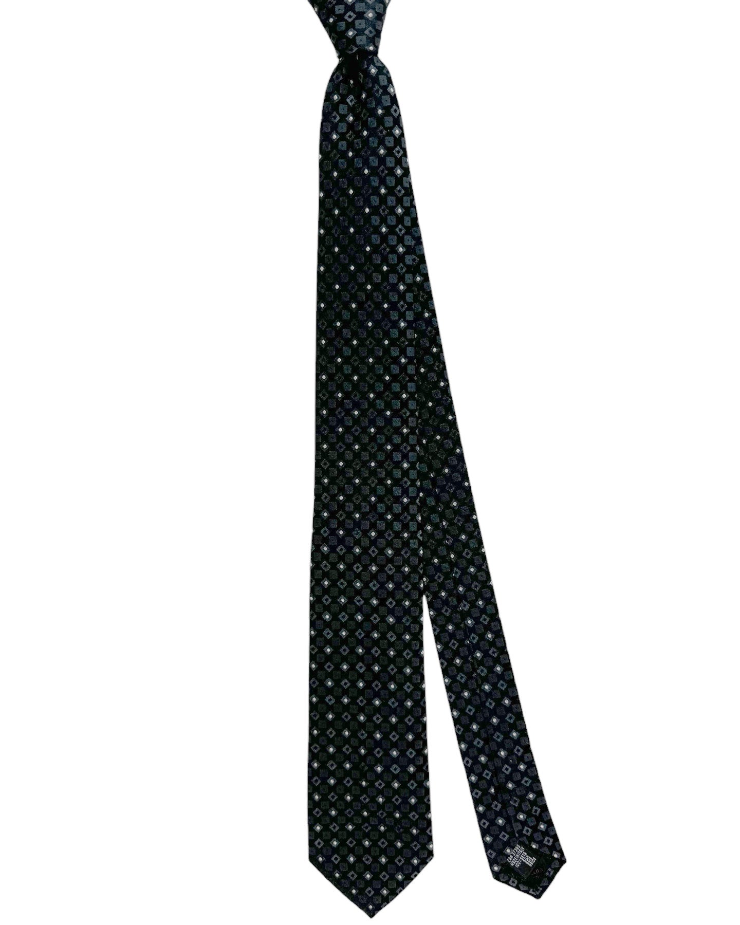 Armani Silk Tie Gray Geometric