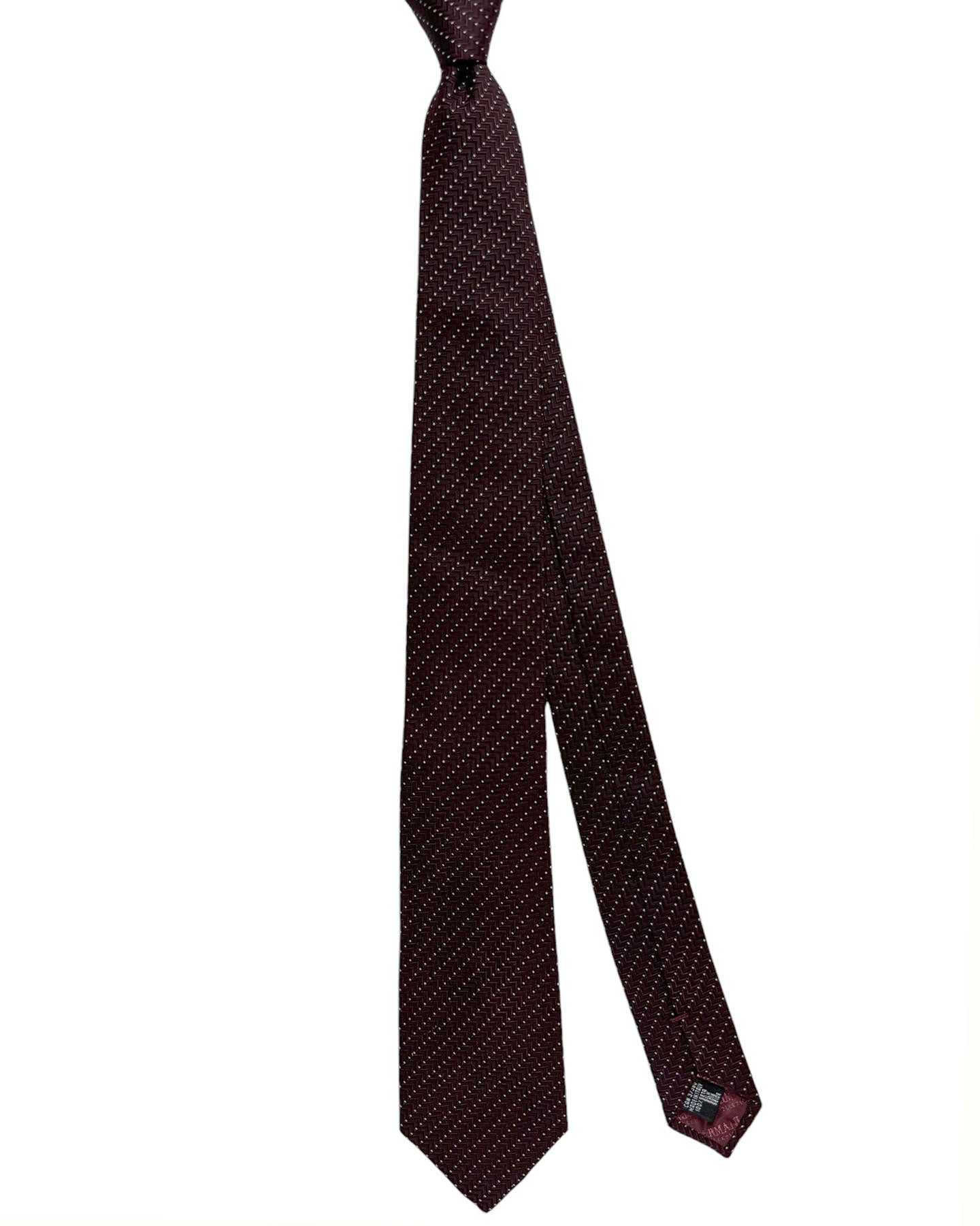 Armani Silk Tie Maroon Silver Stripes