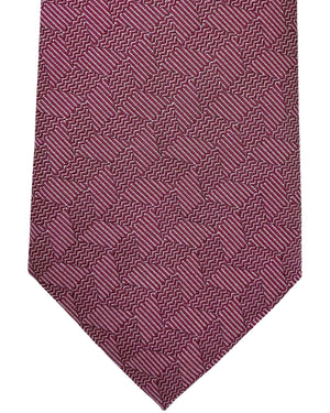 Armani Silk Tie Pink Micro Pattern