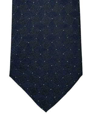 Armani Silk Tie Dark Blue Micro Pattern