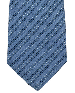 Armani Silk Tie Metal Blue Stripes