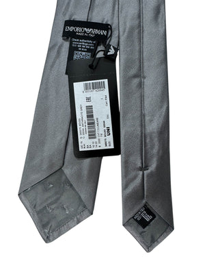 Armani Tie Solid Anthracite Gray