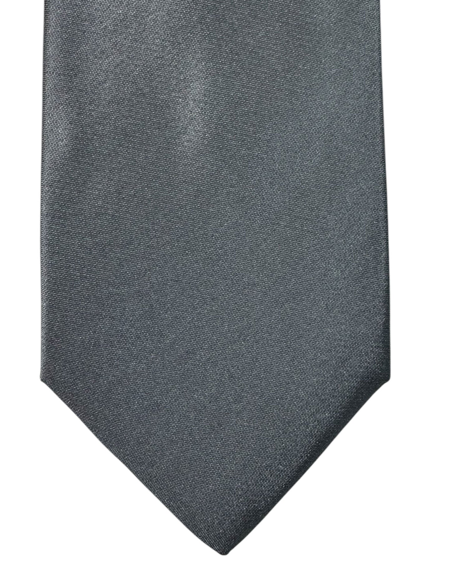 Armani Silk Tie Solid Gray Antracite