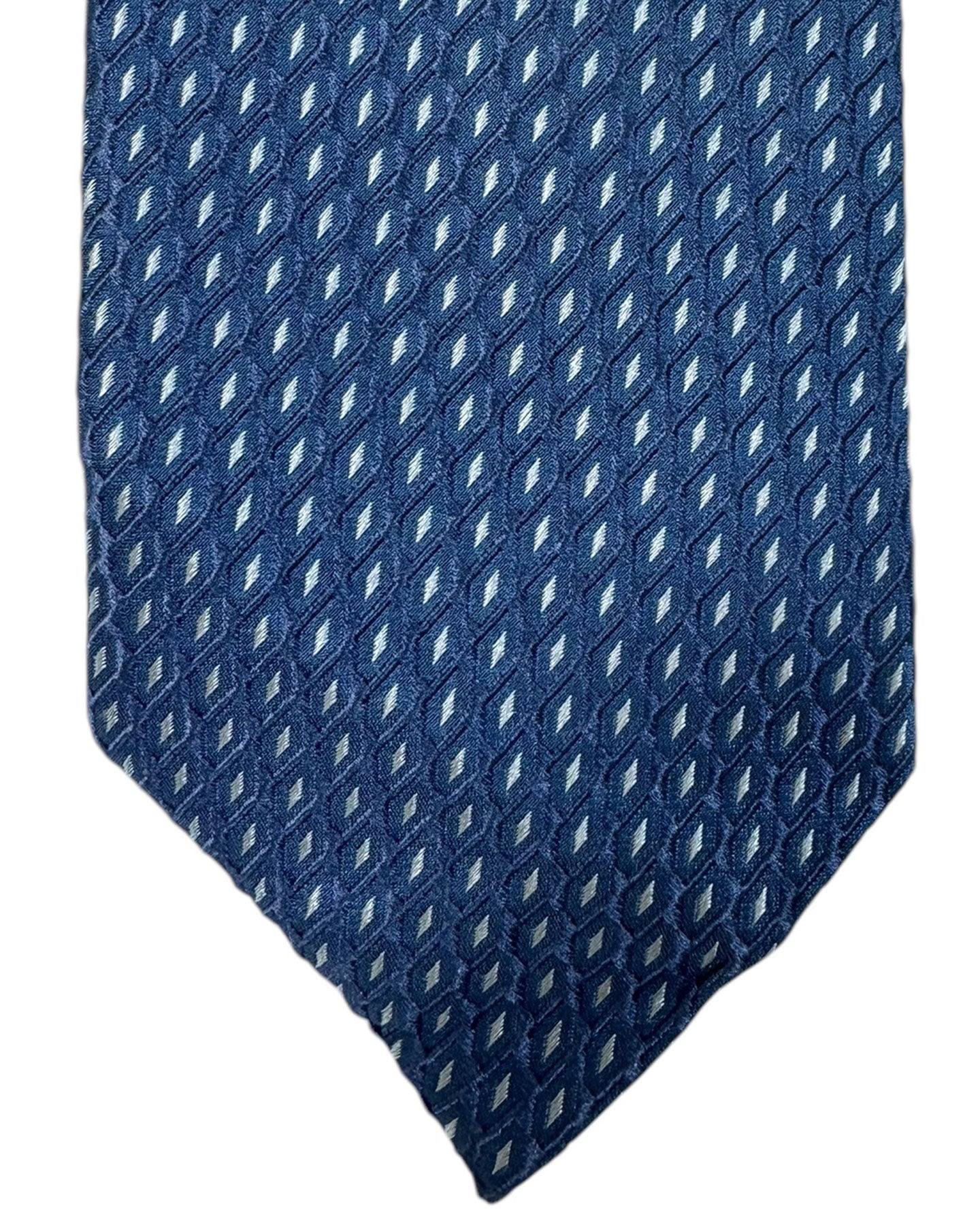 Armani Silk Necktie Metal Gray Blue Design