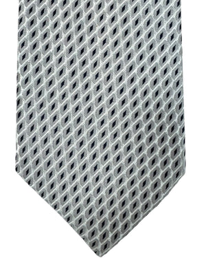 Armani Tie Solid Gray Silver Geometric