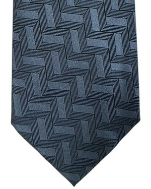 Armani Tie Charcoal Gray Geometric