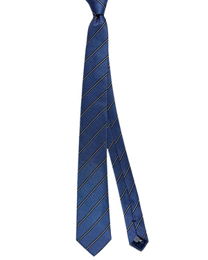 Armani Silk Tie Dark Blue Stripes