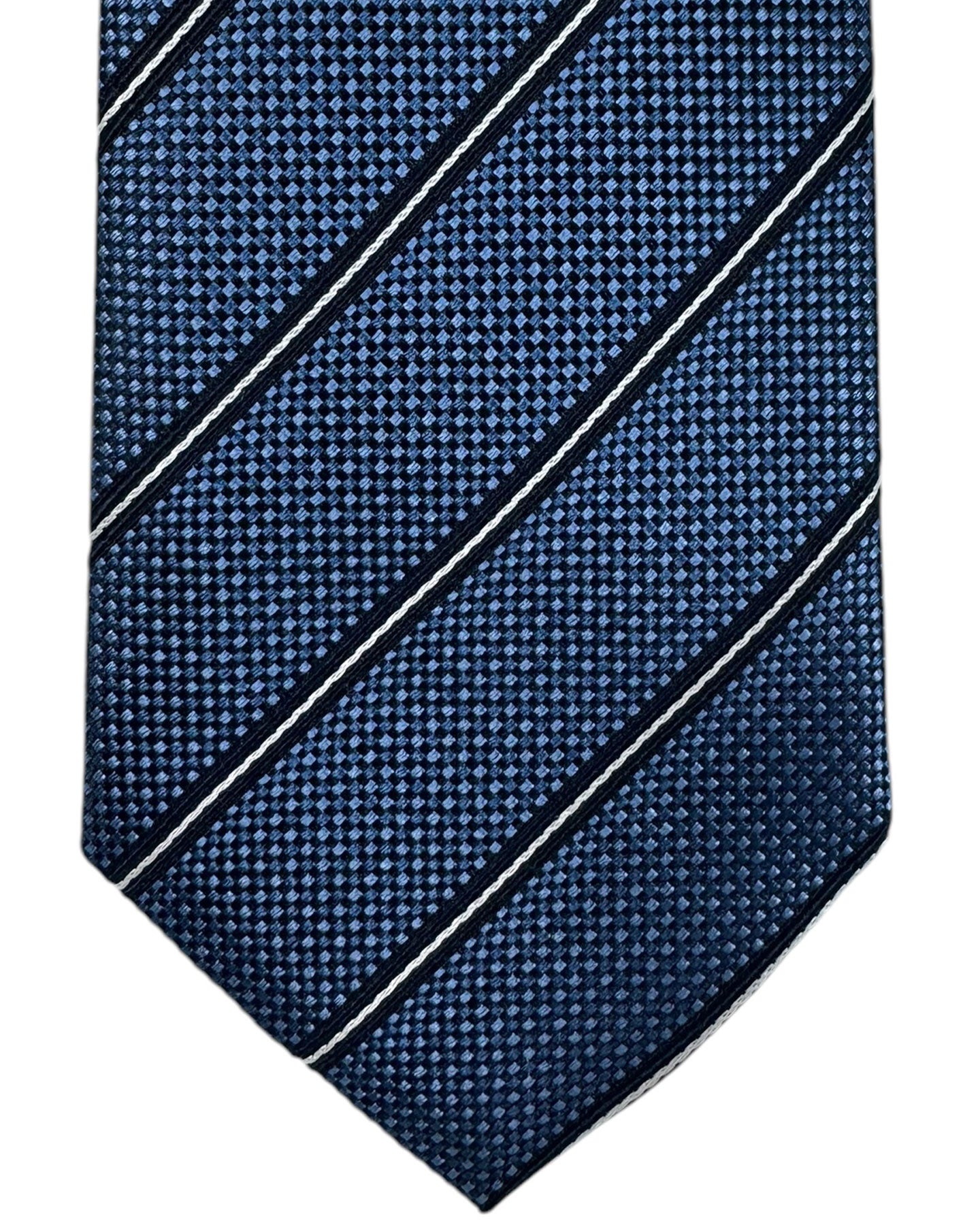 Armani Silk Tie Blue Stripes New