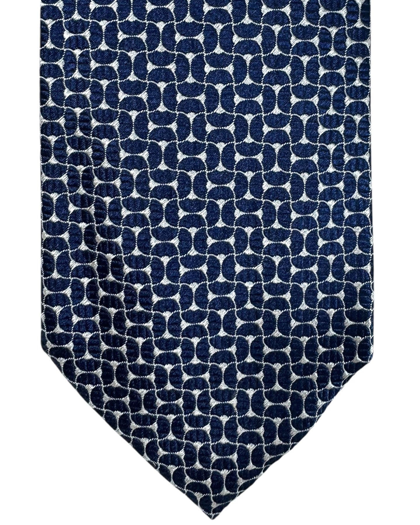 Armani Tie Midnight Blue Gray Geometric