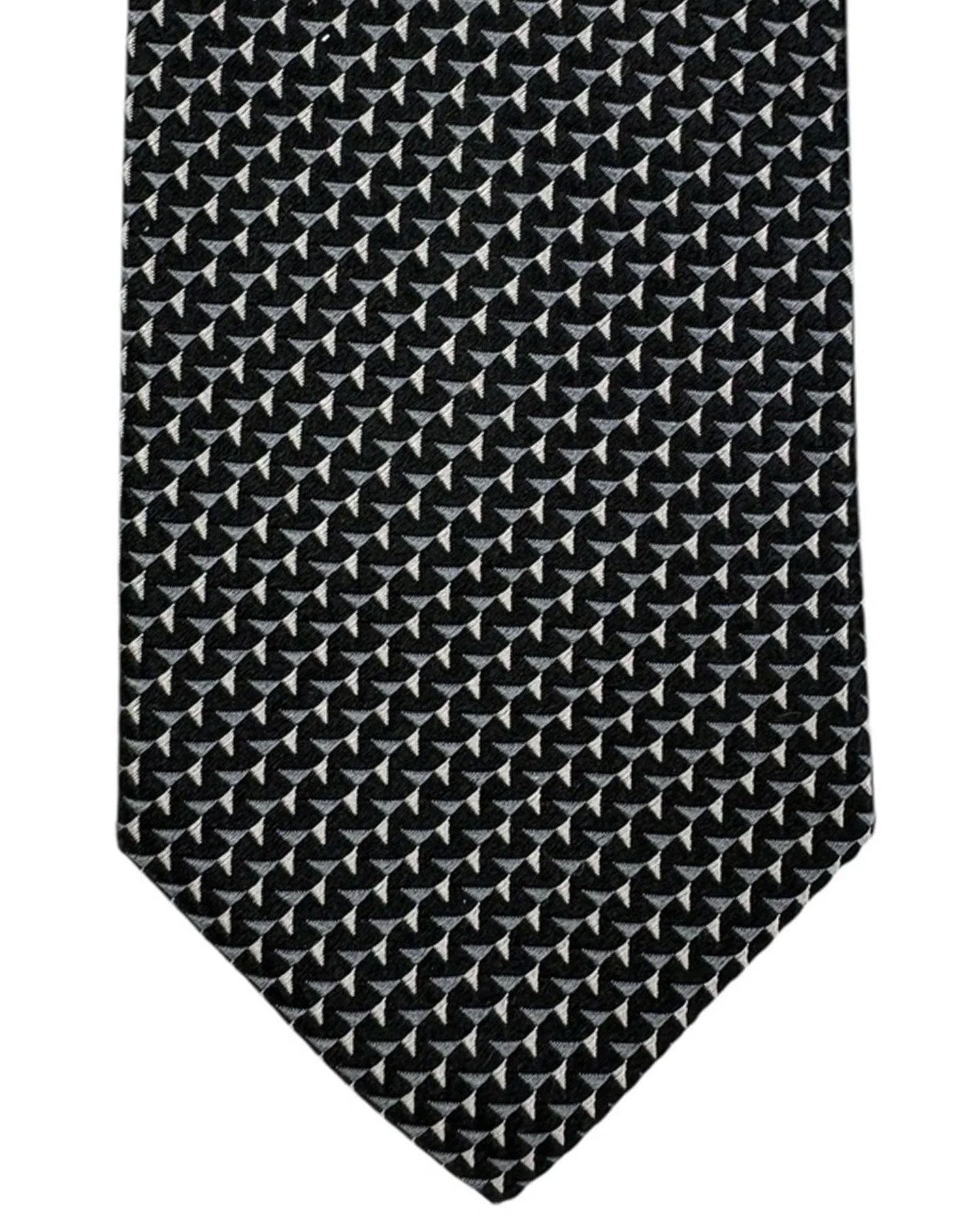 Armani Necktie Black and Gray Triangle Weave