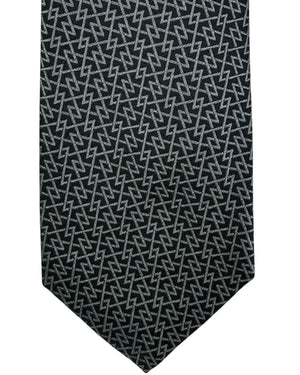 Armani Necktie Black & Grey Zigzag