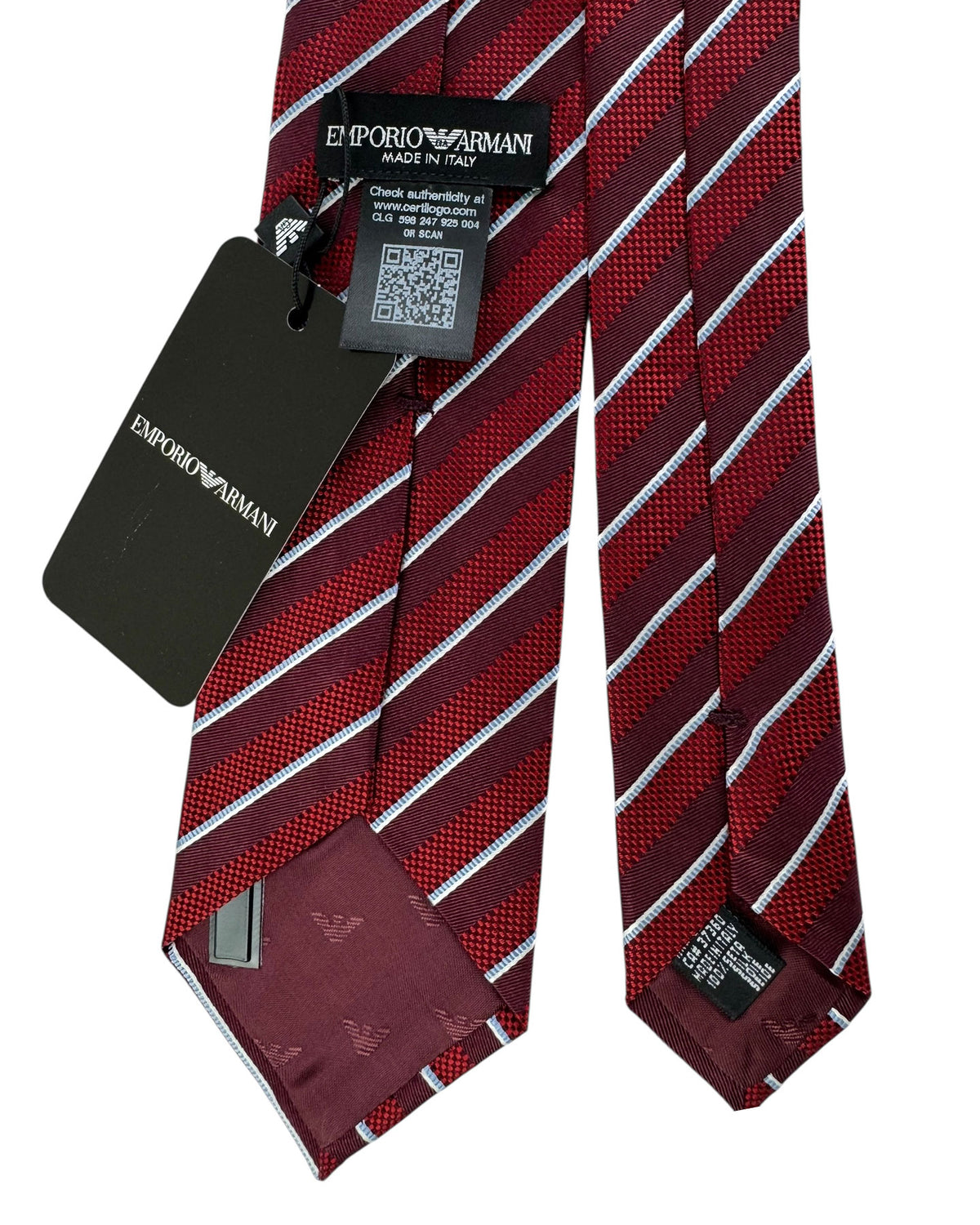 Armani Silk Tie Maroon Stripes