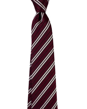 Armani Tie Maroon Silver Stripes - Emporio Armani