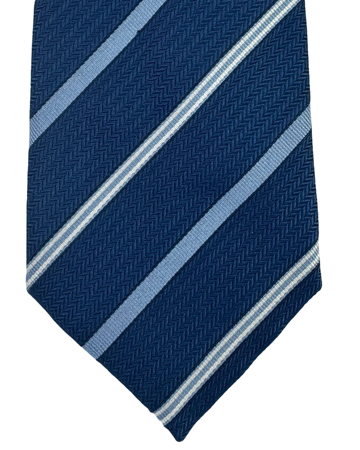 Armani Tie Dark Blue Silver Stripes - Emporio Armani