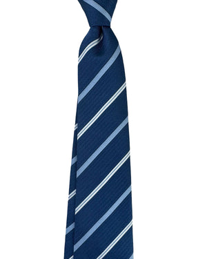 Armani Tie Dark Blue Gray Stripes - Emporio Armani