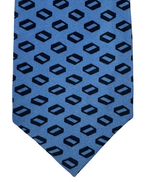 Armani Tie Blue with Navy Blue Geometric Design